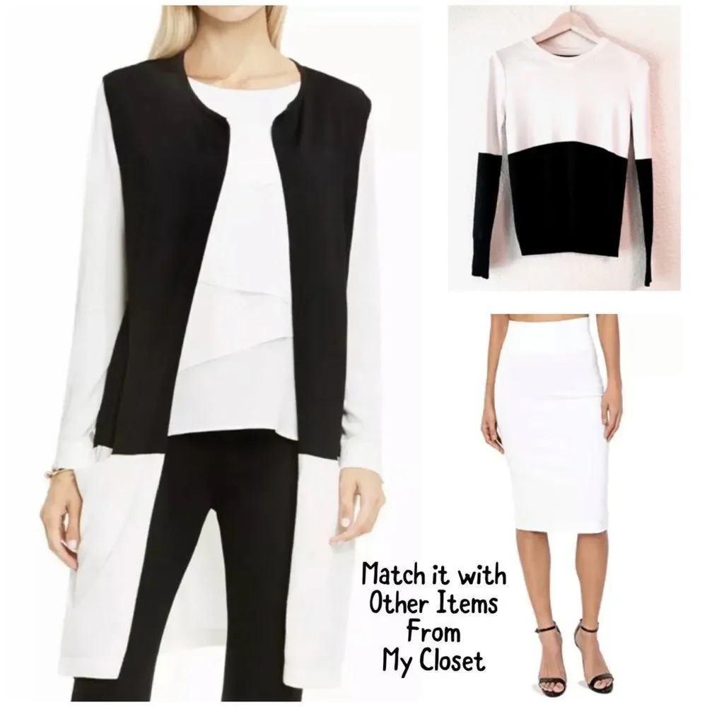 Black & White Knit sleeveless vest. - Picture 3 of 9
